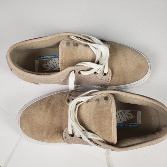 VANS Men Sz 8 Tan Skateboard Pro Padded Canvas Brushed Suede Shoe Sneaker Women - Picture 16 of 16